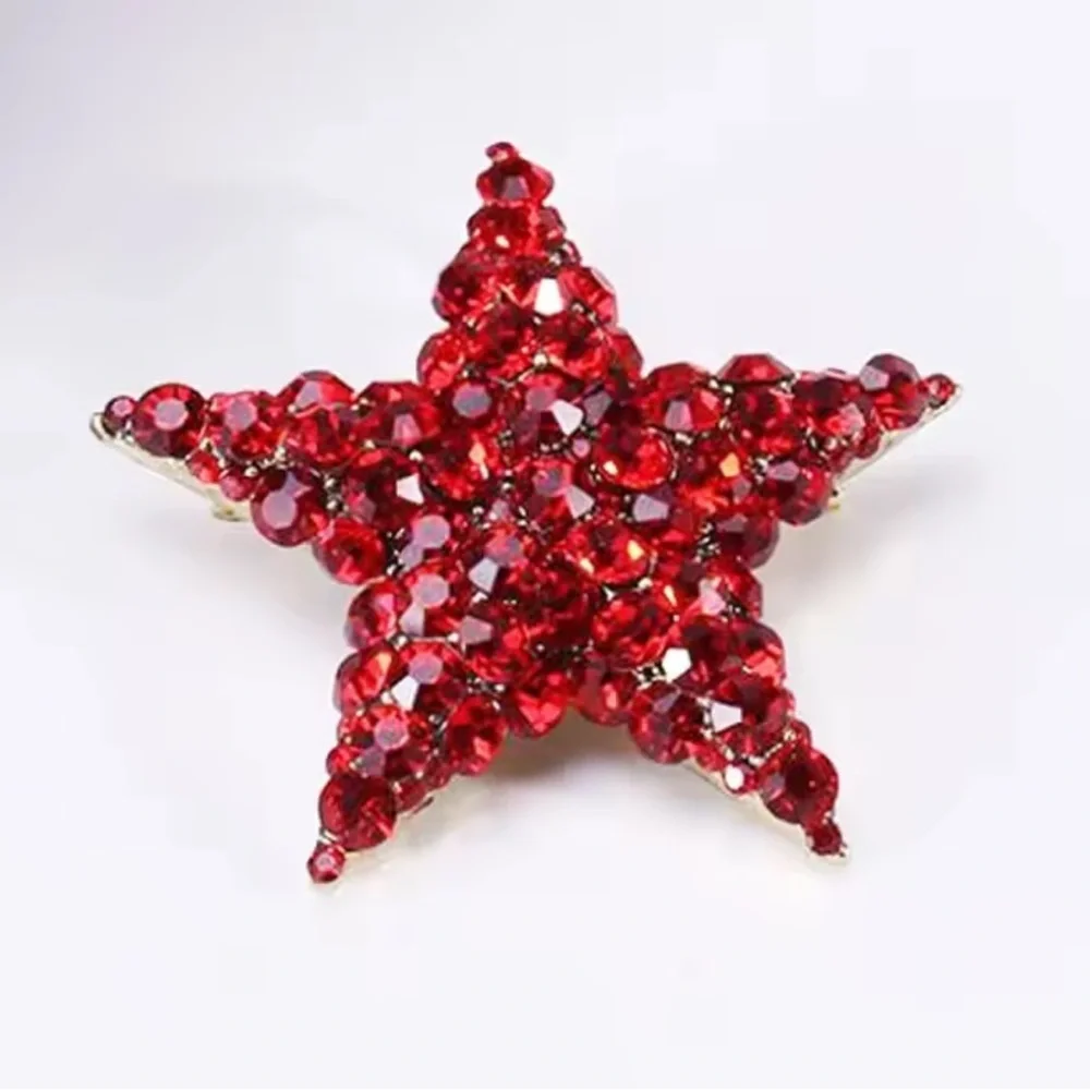 Red Star Wine Crystal Brooch